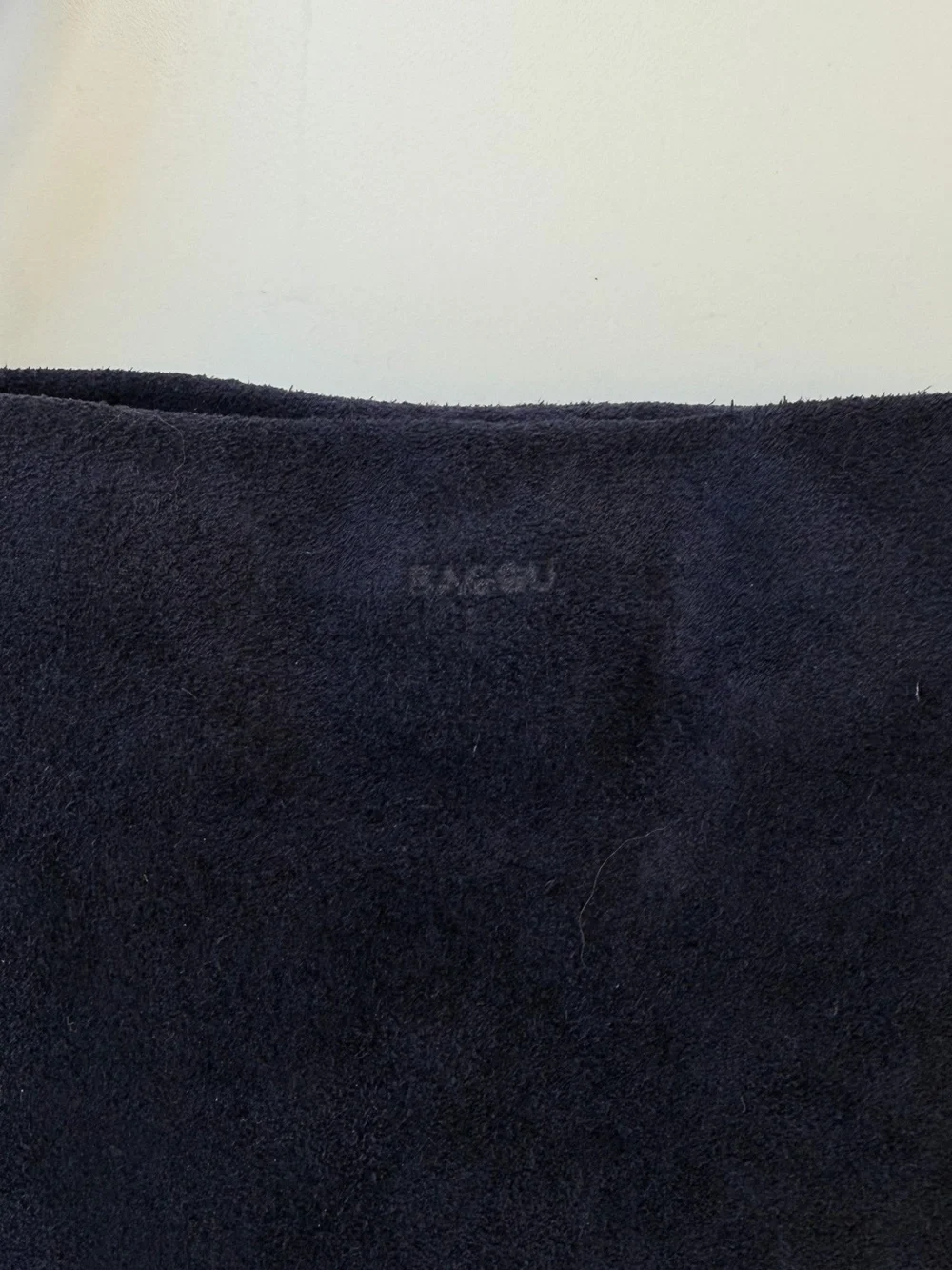 BAGGU Midnight Suede Crossbody Bag in Navy